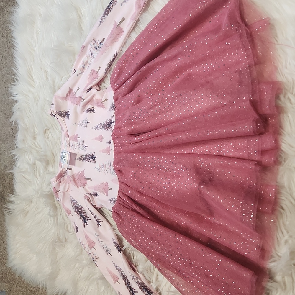 GUC Mia Belle Girls Winter Blush Tree Print Tulle Dress- 4T - Picture 5 of 13